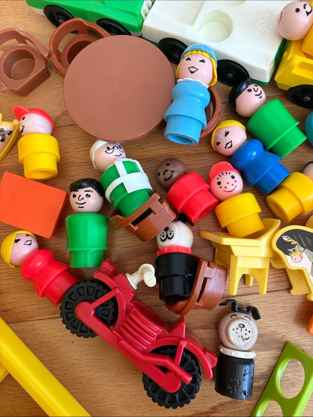 Vintage Fisher Price Little People School Bus 1965 1984 FP Toys Lot motorcycle - Picture 15 of 17
